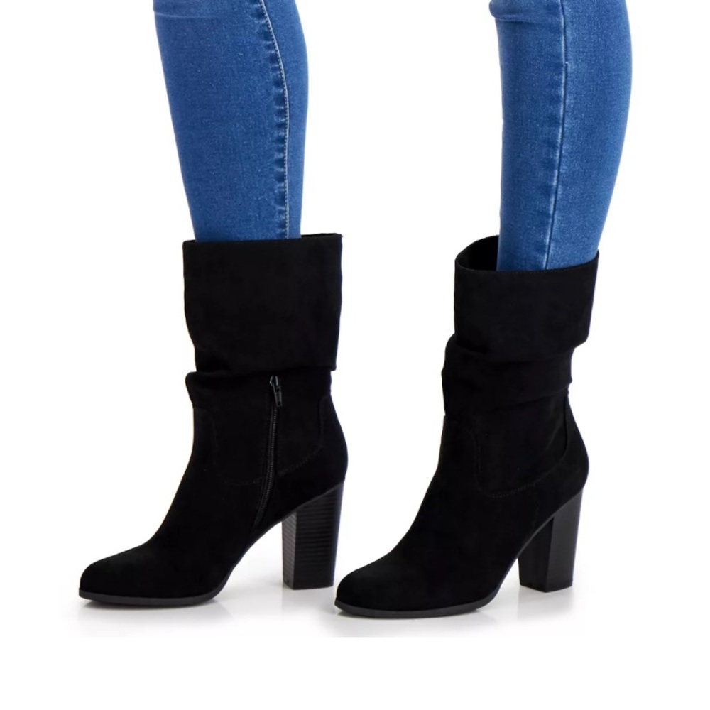 Style & Co. Slouch Mid Shaft Black Boots Size 10